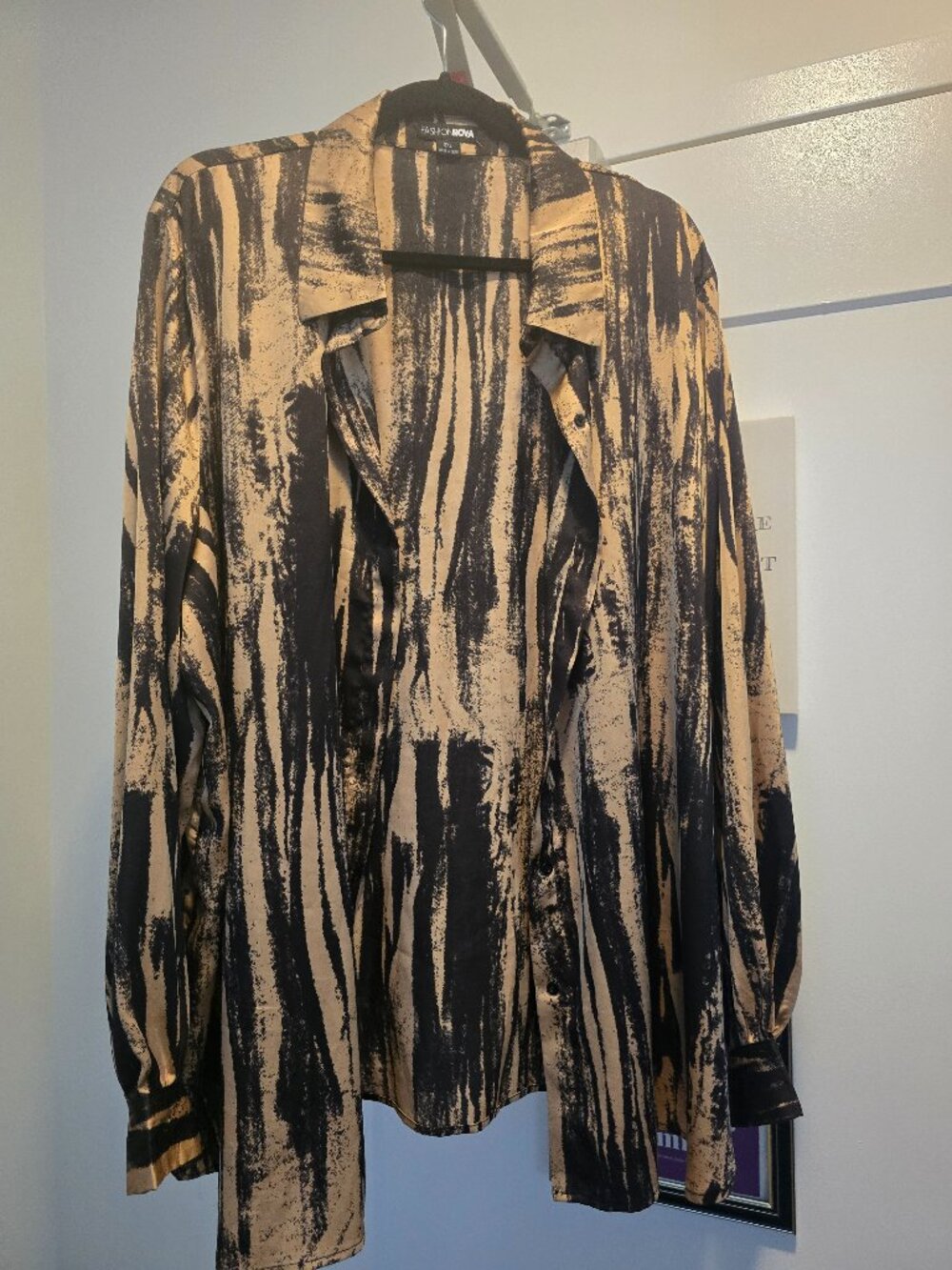 Abstract Satin Button Up